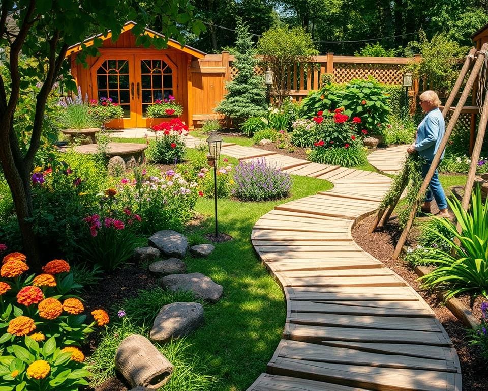 DIY-Holzpfade für charmante Verbindungen im Garten