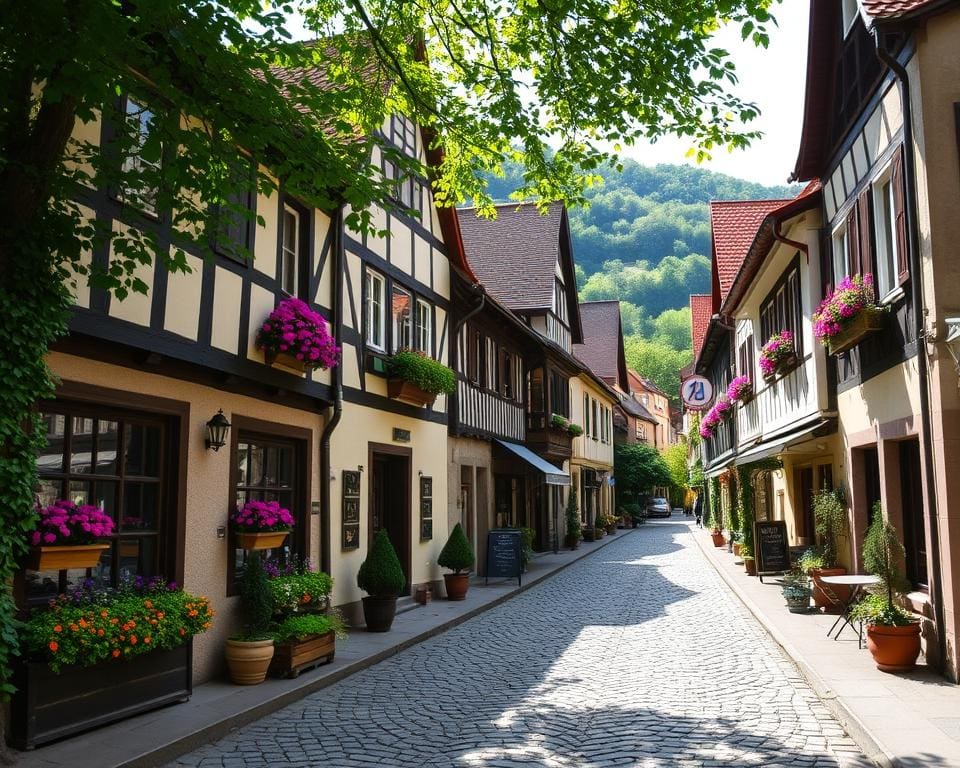 Historische Gassen in Monschau, Deutschland