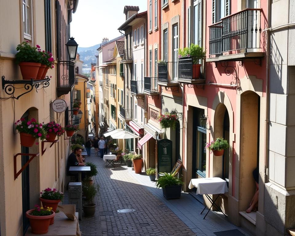 Historische Gassen in San Sebastián, Spanien