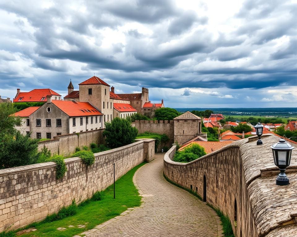 Mittelalterliche Mauern in Óbidos, Portugal