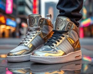 Sneaker mit Metallic-Akzenten: Ein glänzender Trend