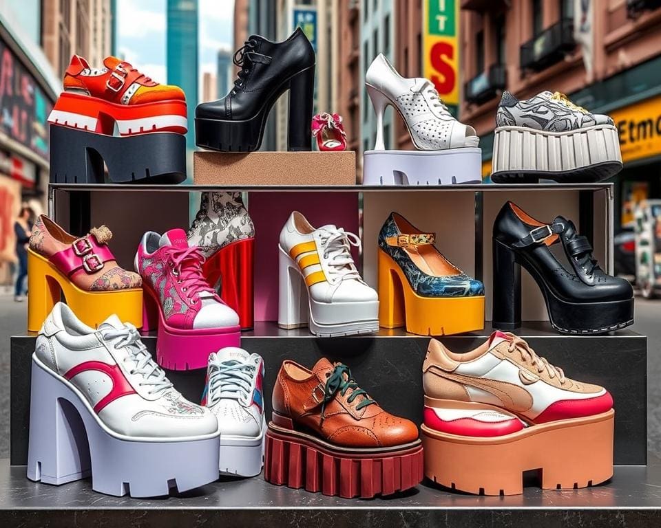 verschiedene Stilrichtungen von Plateau-Schuhe