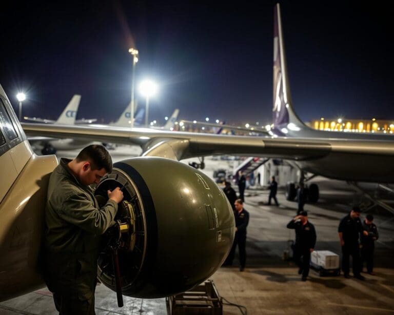 Wie arbeitet ein Flugzeugwart in der Nacht?