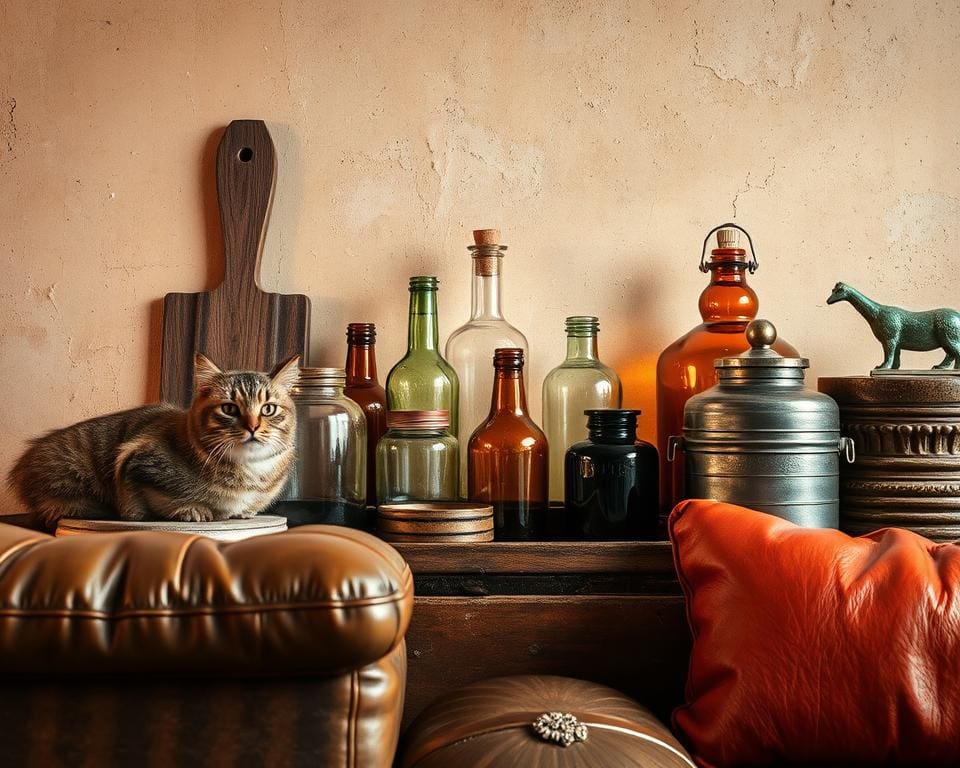 Vintage-Farben und Materialien