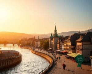 Wie entdeckst du malerische Staedte entlang des Rheins?