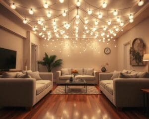 Wie setzt man Lichtpunkte im Wohnzimmer?