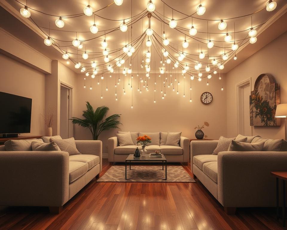 Wie setzt man Lichtpunkte im Wohnzimmer?