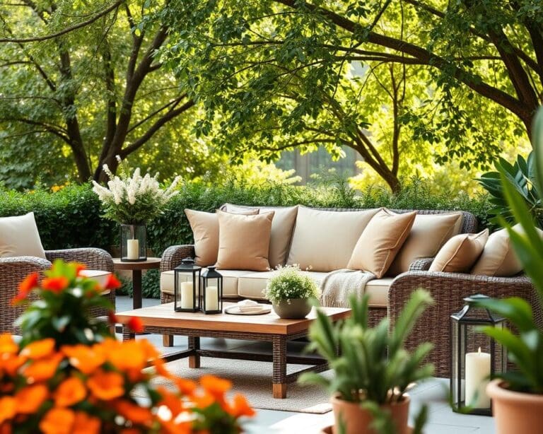 Wie kombiniert man Gartenmöbel und Deko harmonisch?